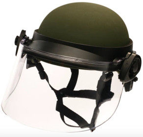 Paulson Manufacturing DK6-X .250AFS Anti-Fog Non-Ballistic Face Shield for PASGT, ACH, and MICH Helmets protects from liquids and projectiles.